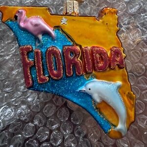 Sparkly Florida Holiday Ornament